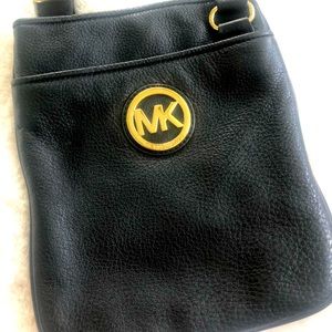 Michael Kors black leather crossbody bag